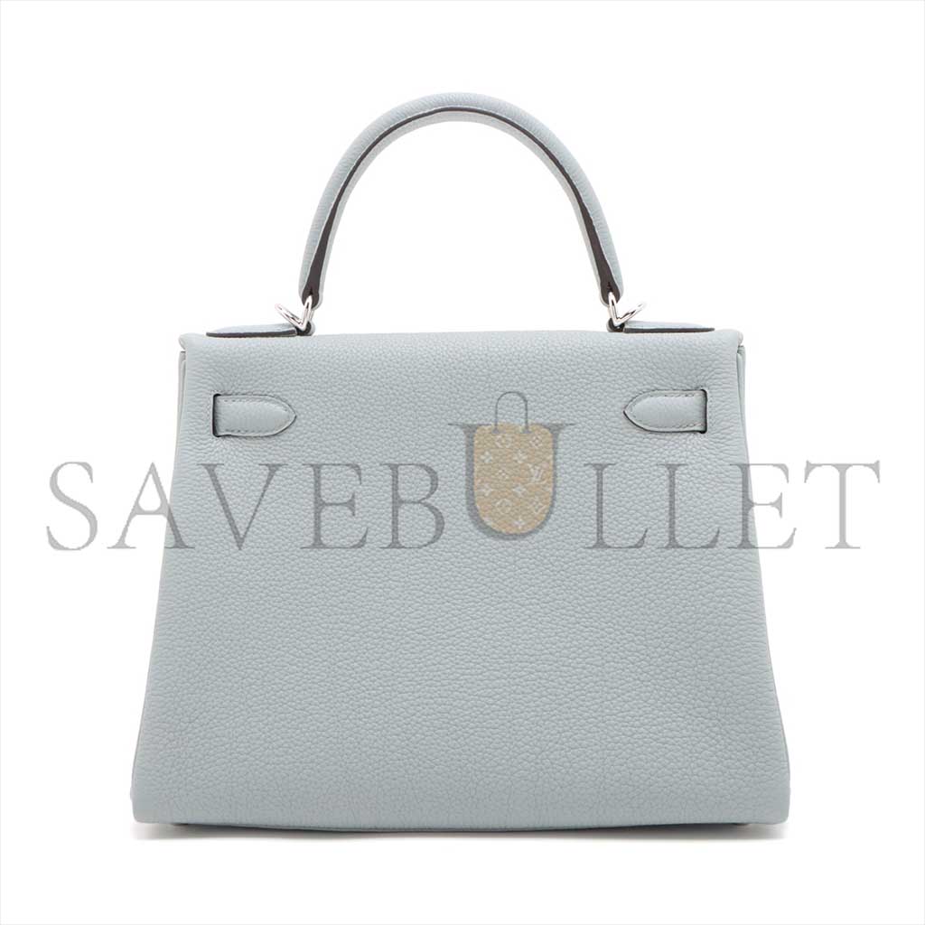 HERMÈS MASTER KELLY 28 TOGO BLUE GLACIER SILVER METAL FITTINGS (28*22*10cm) 